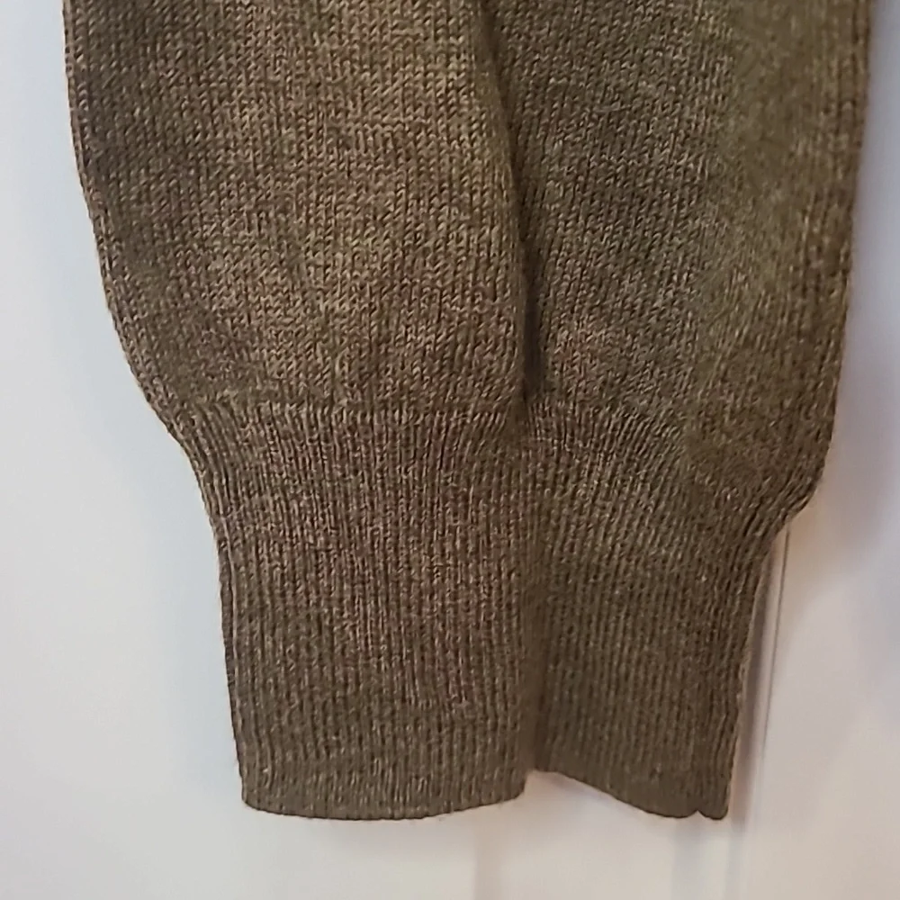 J.Crew Cotton Cashmere Shawl Collar Pullover Sweater Olive Brown Size L